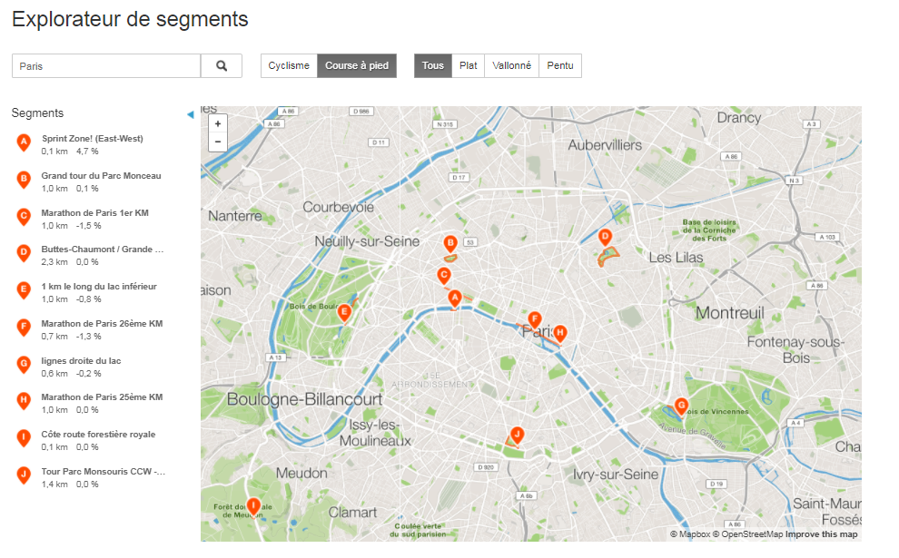 Fonctionnalités Strava