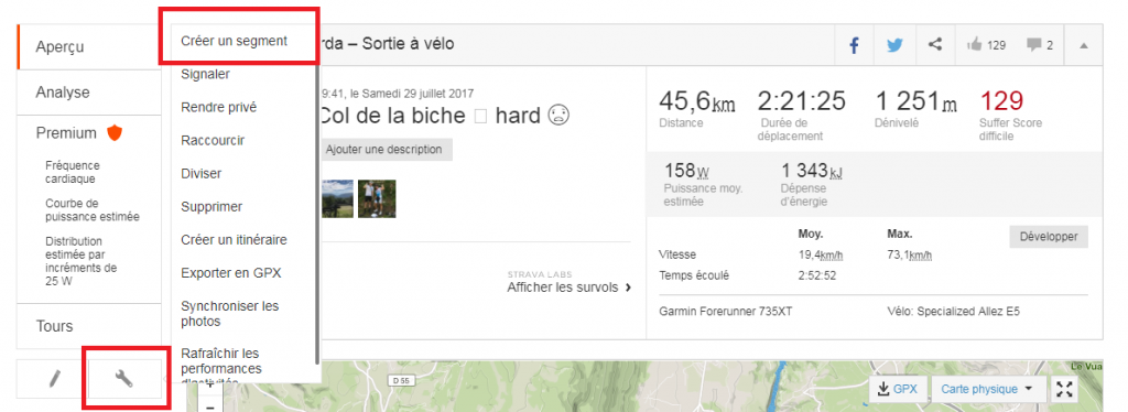 Fonctionnalités Strava