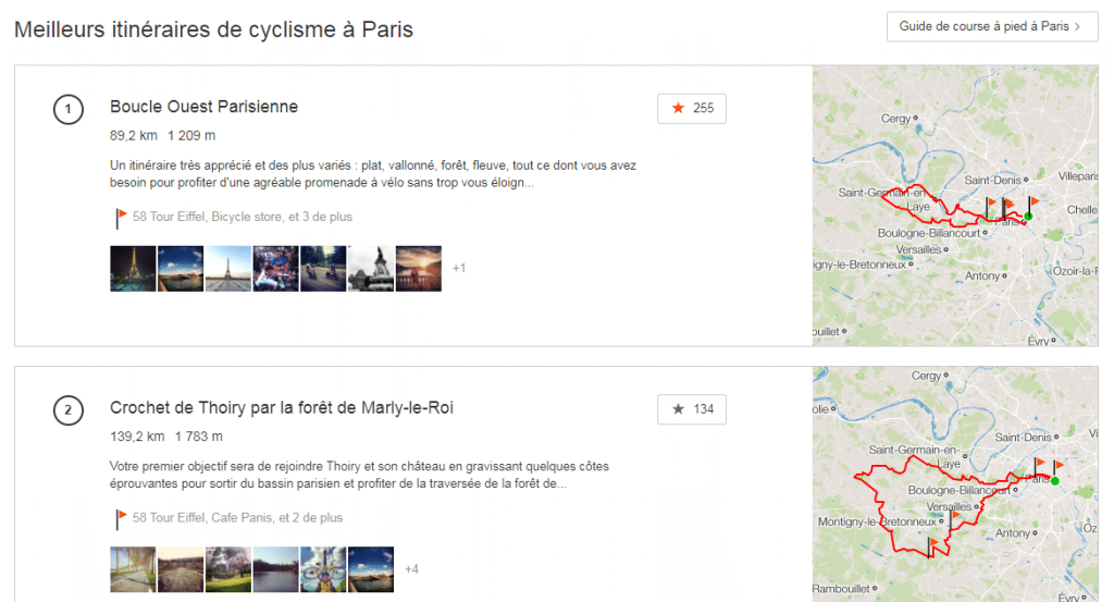 Fonctionnalités Strava