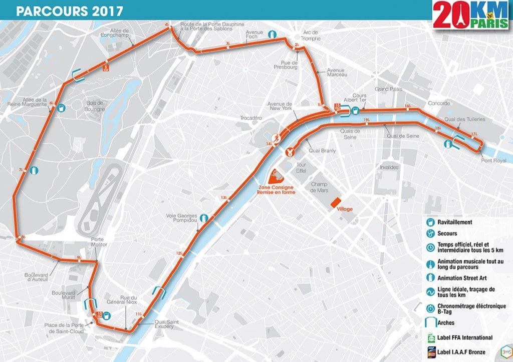 Parcours 20km de Paris